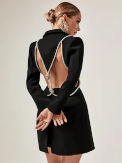 Blazers|Dresses*Mew Mews Fashion Juno Plunge Backless Blazer Dress