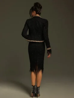 Blazers|Sets & Co-ords*Mew Mews Fashion Kadience Long Sleeve Feather Skirt Set