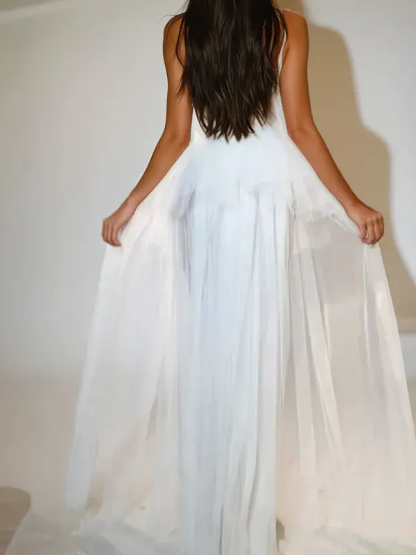 Sets & Co-ords*Jiu Bajia O/S Kalene Strapless Ruffle Tulle Skirt Set In White