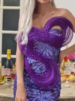 Embellishment|Dresses*Lu Yili Kamyra Strapless Sequin Embellished Mini Dress