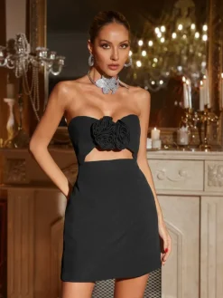 Dresses|Mini Dresses*Mew Mews Fashion Kinsley Strapless Cutout Mini Dress In Black