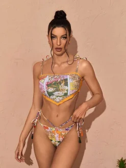 Bikini Sets|Swimwear*Mew Mews Fashion Kira Floral Printed Bikini Two Piece Set