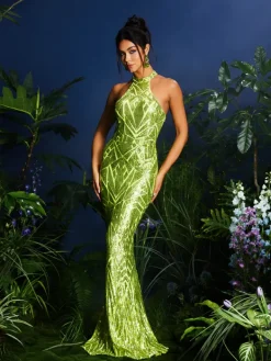 Dresses|Maxi Dresses*Mew Mews Fashion Lajita Halterncke Sequin Maxi Dress