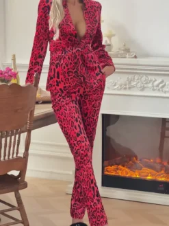 Blazers|Sets & Co-ords*Mew Mews Fashion Larnell Long Sleeve Leopard Blazer Set