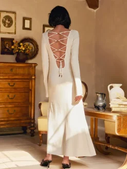 Dresses|Maxi Dresses*Mew Mews Fashion Laurance Backless Lace Up Maxi Dress