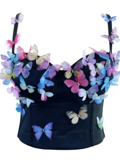 Tops*Mew Mews Fashion Leroy Butterfly Embellished Top