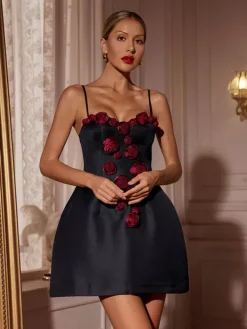 Dresses|Mini Dresses*Mew Mews Fashion Leshaw Spaghetti Flower Mini Dress