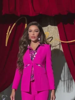 Sets & Co-ords*Mew Mews Fashion Lewa Hollow Collarless Blazer Set In Hot Pink