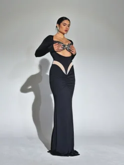 Armor Tops|Tops*Mew Mews Fashion O/S Lianne Bow Twisted Armor Top In Silver