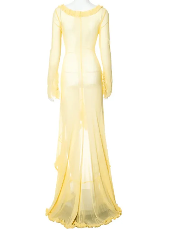 Dresses*Mew Mews Fashion Liev See Through Cutout Ruched Dress