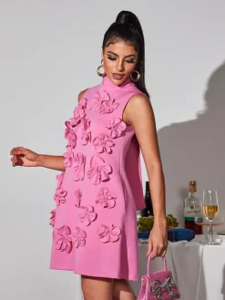 Dresses|Mini Dresses*Mew Mews Fashion Liluri Sleeveless Flower Mini Dress