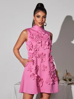 Dresses|Mini Dresses*Mew Mews Fashion Liluri Sleeveless Flower Mini Dress