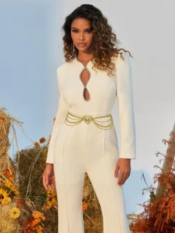 Jumpsuits & Romper*Mew Mews Fashion Lilwen Crystal Cutout Jumpsuit