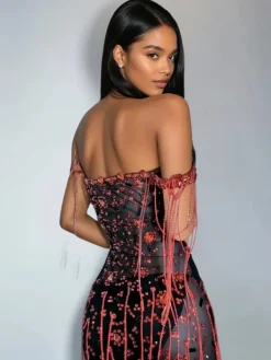 Dresses|Mini Dresses*W Jia Lioriel Rhinestone Fringe Mini Dress