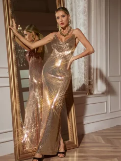 Dresses|Maxi Dresses*Mew Mews Fashion Lloyd Spaghetti Sequin Maxi Dress