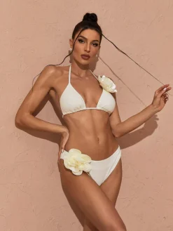 Bikini Sets*Mew Mews Fashion Lore Halterneck Flower Bikini Two Piece Set