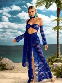 Dresses|Maxi Dresses*Mew Mews Fashion Luxanna Cutout Split Lace Maxi Dress
