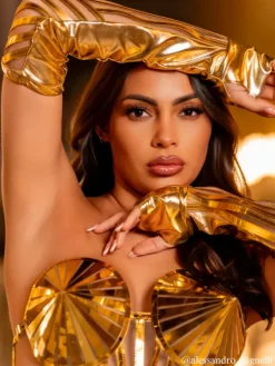 Embellishment*Embellishment Lyn Strapless Metallic Bodysuit In Gold