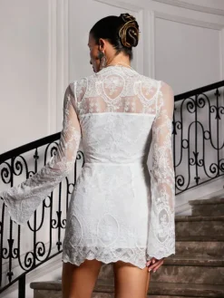 Dresses|Mini Dresses*Mew Mews Fashion Lytar Flare Sleeve Lace Mini Dress