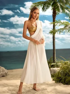 Bikini Sets|Swimwear*Mew Mews Fashion Maelthas Metallic Bikini Three Piece Set