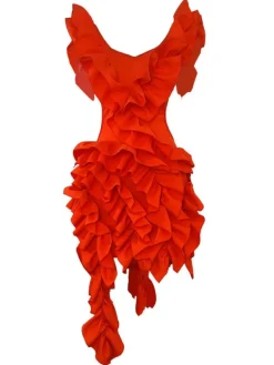 Dresses|Mini Dresses*Mew Mews Fashion Margie Cutout Ruffle Tiered Dress In Orange