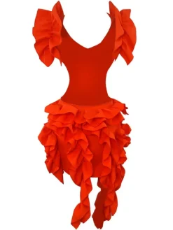 Dresses|Mini Dresses*Mew Mews Fashion Margie Cutout Ruffle Tiered Dress In Orange