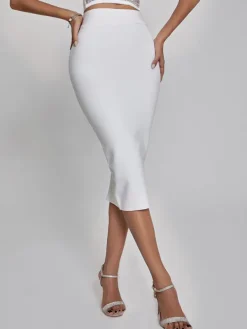 Skirts*Bandage Mariam Pencil Skirt In White