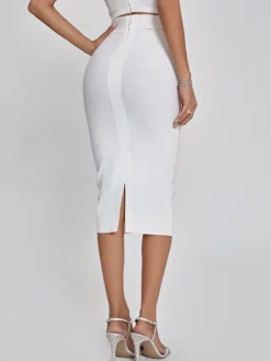 Skirts*Bandage Mariam Pencil Skirt In White