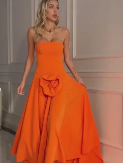 Dresses|Maxi Dresses*Mew Mews Fashion Mariano Strapless Flower Maxi Dress