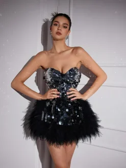 Sets & Co-ords|Embellishment*Embellishment O/S Melina Corset Tulle Trimmed Skirt Set