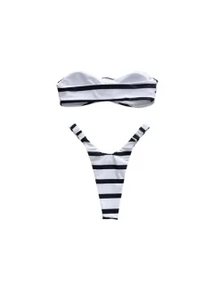 Bikini Sets*Mew Mews Fashion Melissa Stripe Flower Bikini Two Piece Set