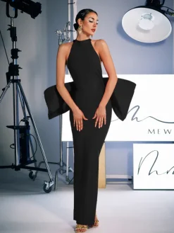 Dresses|Maxi Dresses*Bandage Milada Bow Split Dress In Black