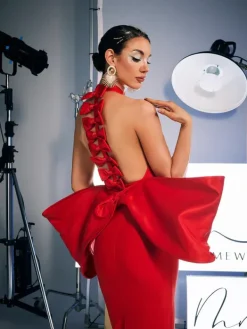 Dresses|Maxi Dresses*Bandage Milada Bow Split Dress In Red