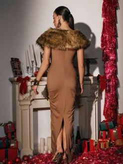 Dresses|Maxi Dresses*Mew Mews Fashion Mistee V Neck Ruched Maxi Dress