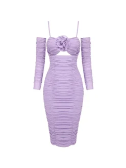 Dresses|Mini Dresses*Mew Mews Fashion Monga Spaghetti Flower Ruched Midi Dress