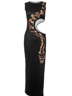 Dresses|Maxi Dresses*Mew Mews Fashion Nabila Snake Printed Cutout Maxi Dress