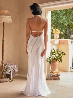 Dresses|Maxi Dresses*Mew Mews Fashion Narwani Halterneck Satin Maxi Dress