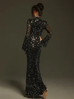 Dresses|Maxi Dresses*Mew Mews Fashion Natalja Long Sleeve Crystal Mesh Dress