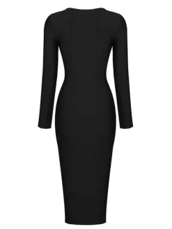 Dresses|Midi Dresses*Bandage Nina Plunge Reversible Midi Dress In Black
