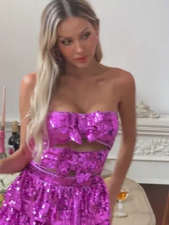 Dresses|Mini Dresses*Mew Mews Fashion Oisín Sequin Bow Cutout Mini Dress
