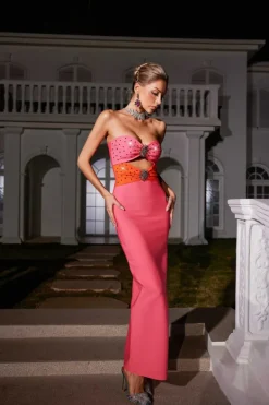 Dresses|Maxi Dresses*Bandage Oriole Crystal Cutout Dress