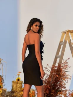 Dresses|Mini Dresses*Bandage Paislee Feather Mini Dress