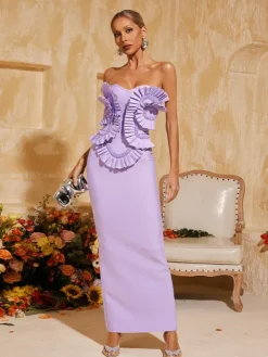 Dresses|Maxi Dresses*Bandage Petulah Strapless Ruched Maxi Dress