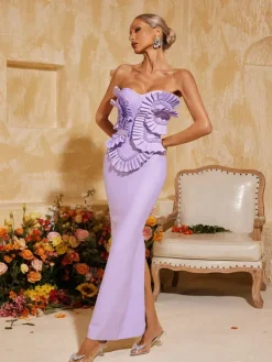 Dresses|Maxi Dresses*Bandage Petulah Strapless Ruched Maxi Dress