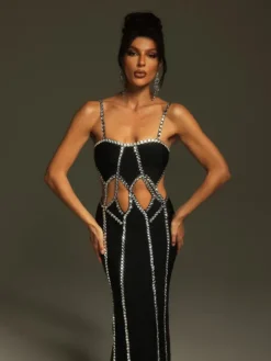 Dresses|Maxi Dresses*Bandage Pinedo Rhinestone Cutout Maxi Dress