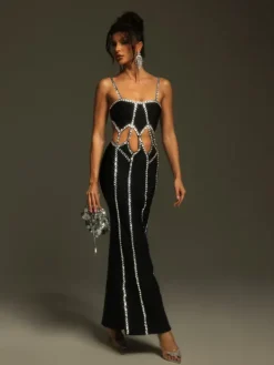 Dresses|Maxi Dresses*Bandage Pinedo Rhinestone Cutout Maxi Dress