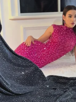 Dresses|Maxi Dresses*W Jia Protea Back Cutout Rhinestone Mesh Dress