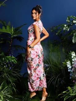 Dresses|Midi Dresses*Mew Mews Fashion Quinta V Neck Floral Printed Midi Dress