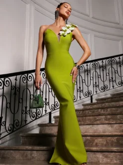 Dresses|Maxi Dresses*Bandage Rajiv One Shoulder Flower Maxi Dress