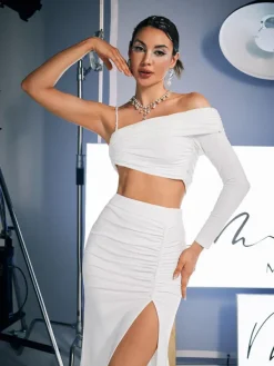 Sets & Co-ords*Mew Mews Fashion Raylan Ruched Split Skirt Set